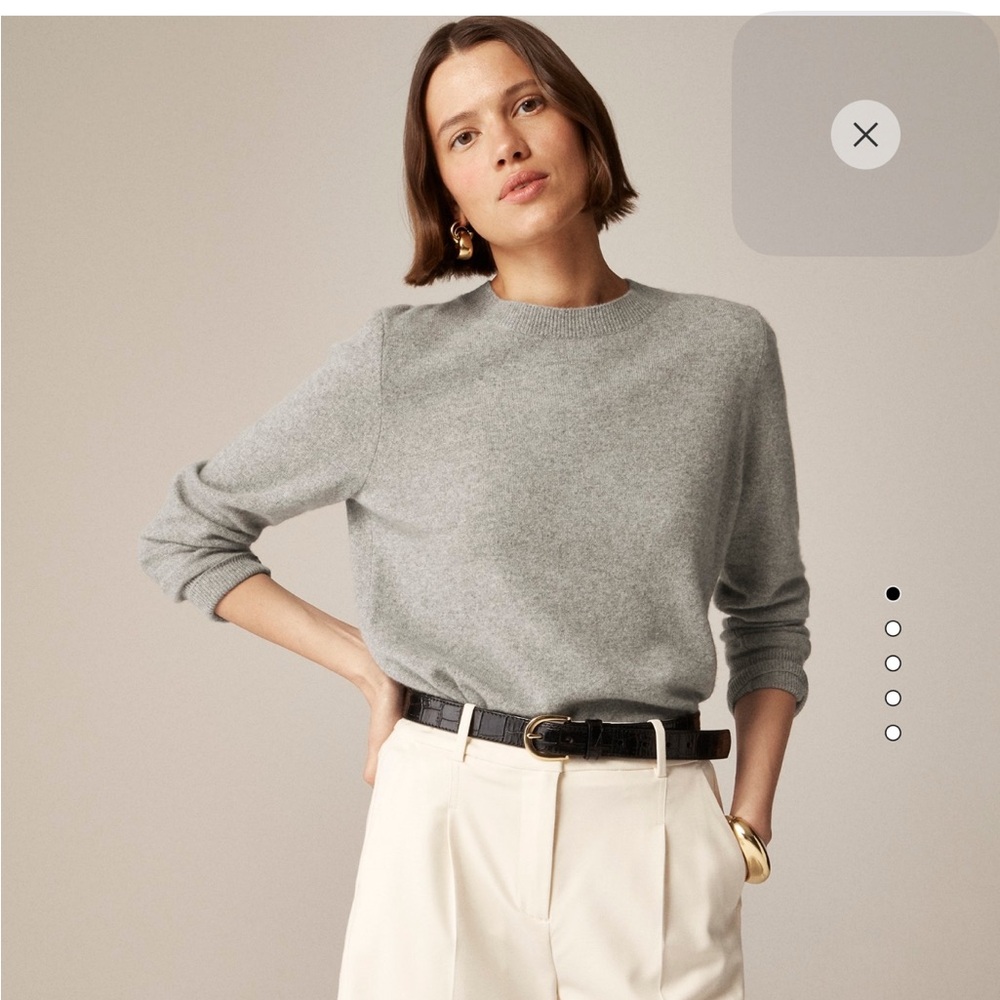 J. Crew Cashmere Crewneck in Heather Gray